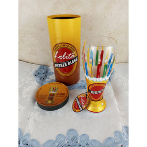 Lolita The Pilsner Collection Hand Painted Happy Birthday Beer 22 oz